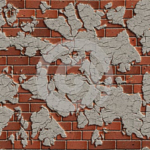 Terracotta Brick Wall. Seamless Tileable Texture.