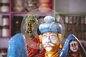 Terracotta Buddha in antique shop