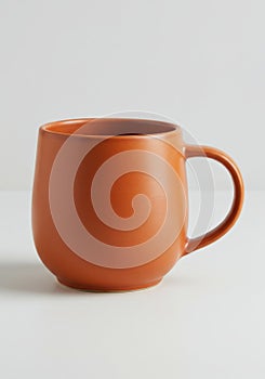 Terracotta Ceramic Mug on White Background