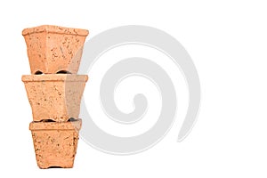 Terracotta or clay gardening pots