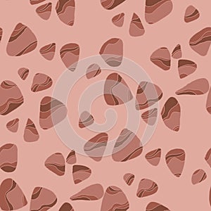 Terracotta color river stone seamless pattern