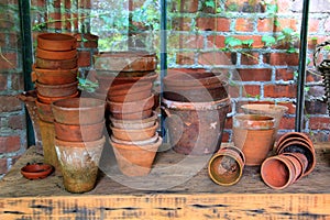 Terracotta flower pots photo