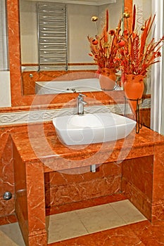 Terracotta lavabo photo