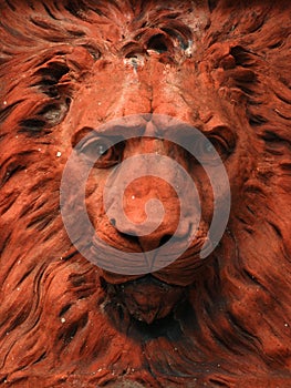 Terracotta Lion Statue photo