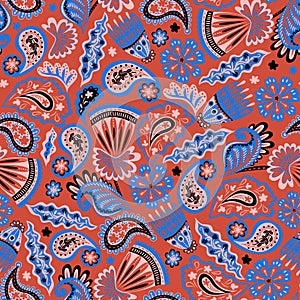 Terracotta paisley pattern