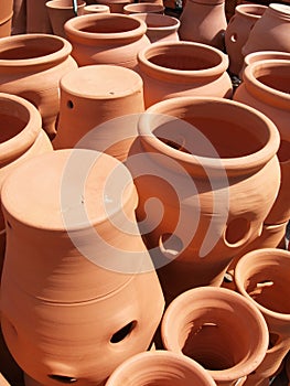 Terracotta plant pots photo