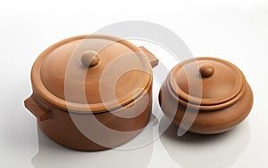 Terracotta Pots Isolated on White Background