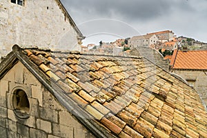 Terracotta Rooftops in Dubrovnik Seen from the City Walls
