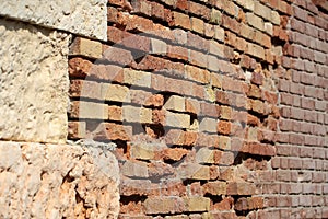 Terracotta rough textured stone facade