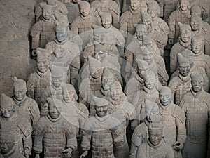 terracotta soldiers and terracotta warriors stock photography at Shaanxi, Xian, china