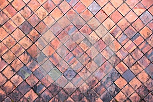 Terracotta tiles wall for abstract texture background