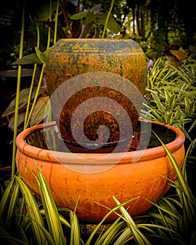 Terracotta urn water feature