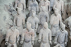 Terracotta warriors Unesco World Heritage Mausoleum Emperor Qin Shihuang Xian, China.