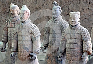 Terracotta Warriors, Xian, Shaanxi Province, China: Close up detail of soldiers in the Terracotta Army.