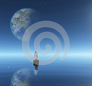 Terraformed Luna Figure in white cloak