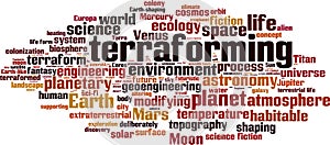 Terraforming word cloud