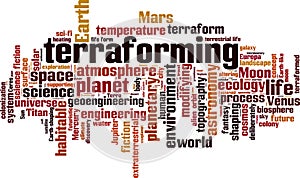 Terraforming word cloud