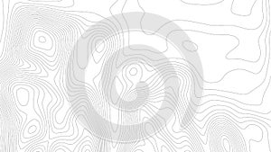 Terrain line. Topographic map on white background. Topo map elevation lines. Contour vector abstract vector illustration