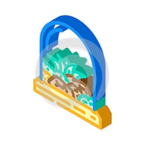 terrarium urban gardening isometric icon vector illustration