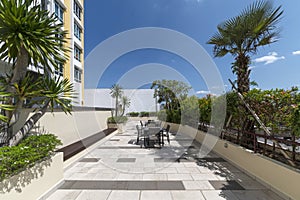 Terrasse and garden of Malaysian condominium