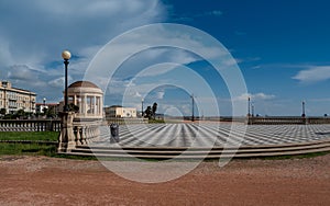 Terrazza Mascagni in Livorno under a blue sky with scattered clouds