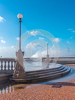 Terrazza Mascagni in a windy day in Livorno