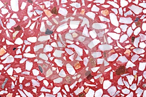 Terrazzo colorful texture white red on floor background