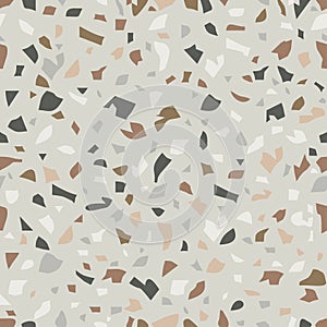 Terrazzo flooring. Granito tiles of recycled glass, natural stone, quartz, marble chips, cement and concrete. Vector photo