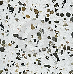 Terrazzo flooring  seamless pattern in warm colors. Texture of classic italian type of floor in Venetian style composed of natural