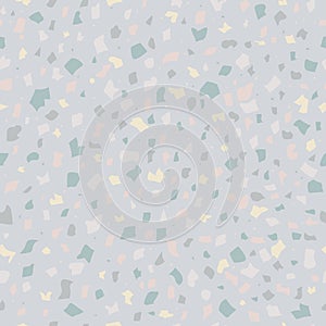 Terrazzo flooring vector seamless pattern. Modern stone color pastel marble wallpaper for print and web.Texture of classic Italian