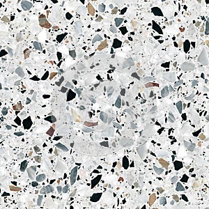 Terrazzo flooring vector seamless pattern. Texture of classic italian type of floor in Venetian style composed of natural stone, g photo