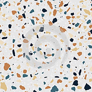 Terrazzo seamless pattern. The texture of the stone floor. Vector illustration photo