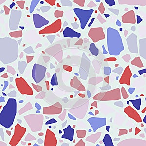 Terrazzo flooring wallpaper. Seamless texture of a colored stone. Pattern of small pieces of rock, cobblestone. Vector