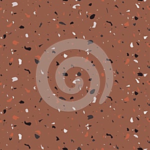 Terrazzo repeating seamless pattern. Texture composed of natural stone, glass, quartz, concrete, marble, quartz. Classic