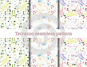 Terrazzo seamless pattern. Abstract background