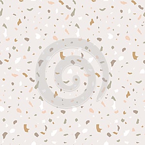 Terrazzo seamless pattern in pastel colors.