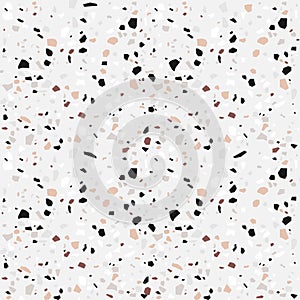 Terrazzo seamless pattern. Pastel colors background.