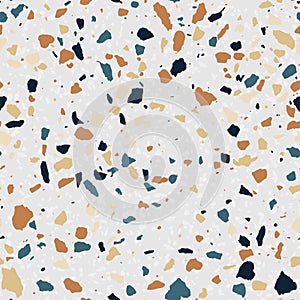 Terrazzo seamless pattern. The texture of the stone floor. Vector illustration