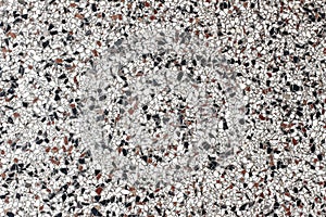 Terrazzo texture backgound. Old grunge marbled stone floor in white, grey, black and brown color. photo