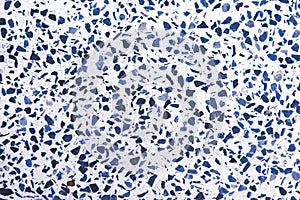 Terrazzo texture with hamper seamless patterns on background black blue white