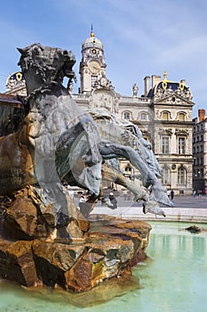 Terreaux square with fountain