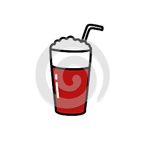 Terremoto chilean traditional drink doodle icon, vector color line illustration photo