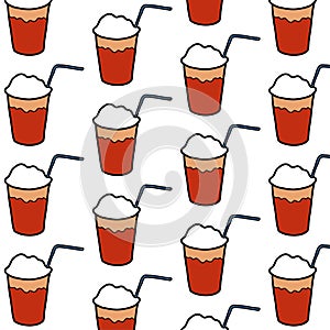 Terremoto chilean traditional drink seamless doodle pattern, vector color illustration photo