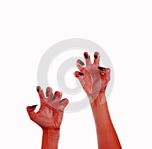 Terrible monster hand to create a collage on the theme of halloween