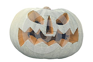 Terrible pumpkin isolated on white 2