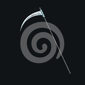 The terrible scythe with dark background, 3d rendering photo