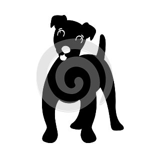 Terrier Jack Russell puppy,vector illustration, silhouette, photo