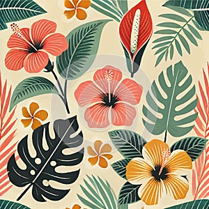 Terrifically Tropical Print Design in Vector