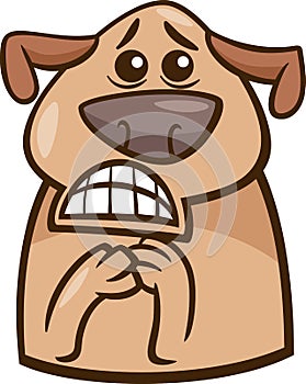 Terrified dog cartoon illustration