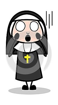 Terrify - Cartoon Nun Lady Vector Illustration